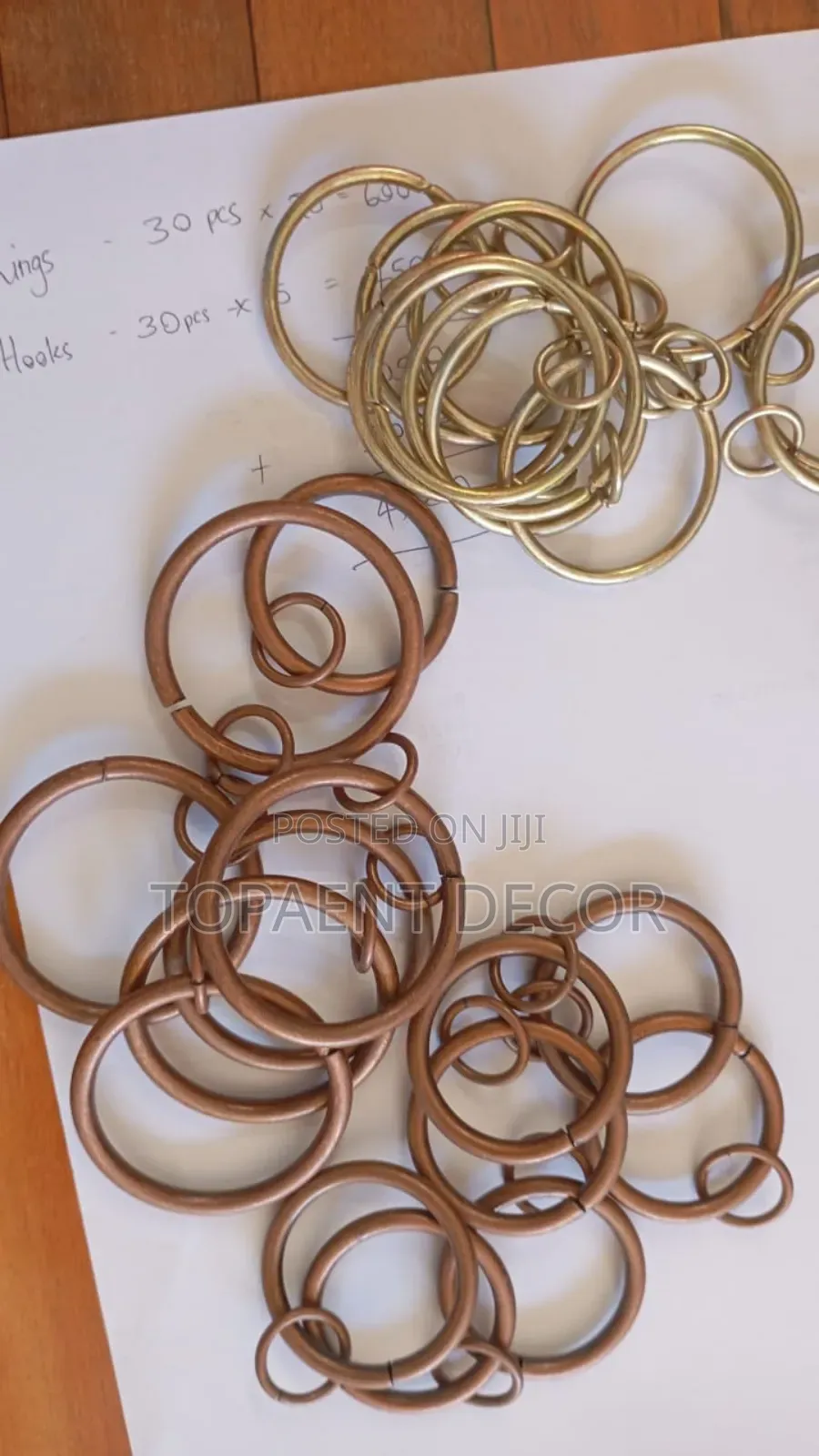 Strong Curtain Brown And Gold Drippery Rings