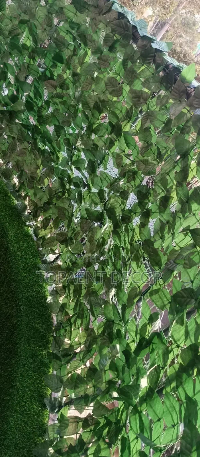 Balcony Green Artificial Privacy Fence With Green And  Lovely Leaves