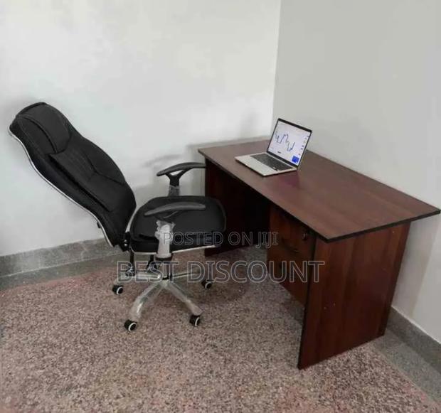 Leather Office Chairs and Computer Table - main view