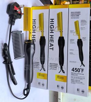 Gold Ceramic Professional Press Comb. Hot Comb 3 Pin. - thumbnail 2