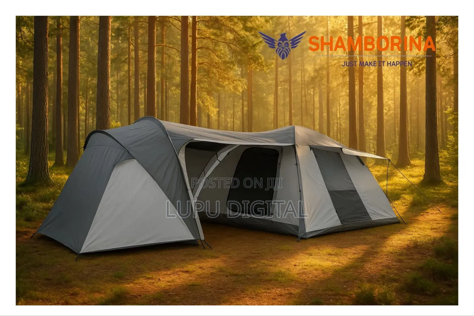 6-10 Persons 3 in 1 Family Camping Tent. 2 Bedrooms and 1 Sitting Room