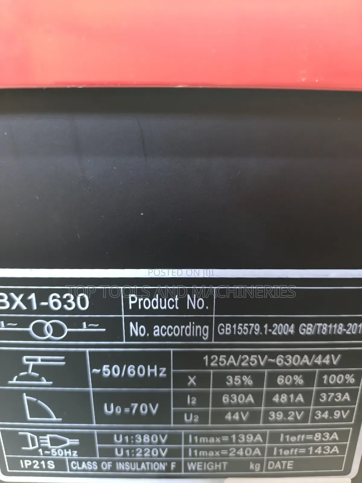  Aico Bx1-630 Ac Arc Welding Machine With Wheels