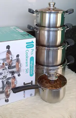 Stainless Sufuria Jp 10pcs Cookware