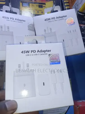 Samsung Fast Charger 45watts 5a Cable, Black White