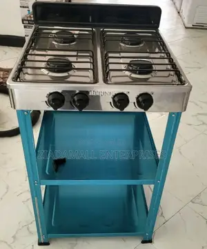 Rebune Four Burner Standing Gas Stove With Shelves Rebune Cooker