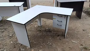 L-Shape Design Office Study Desk -- White