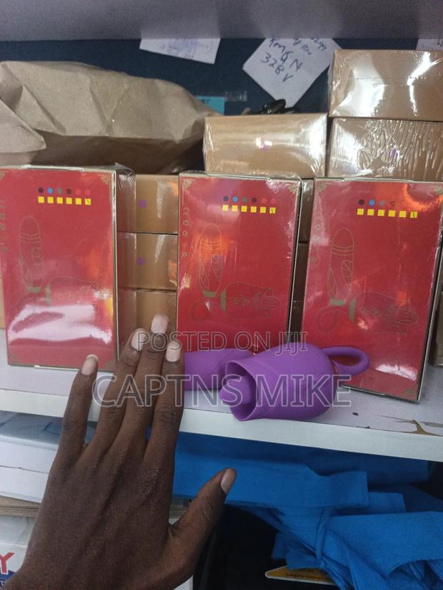 2 in 1 Rose, Tongue Licking and Thrusting Vibrator - main view