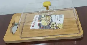 Wooden Pizza Tray, Plus Acrylic Cover and Knife