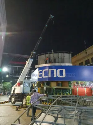 Trailers With Cranes Are at Hand for Hoisting and Logistics