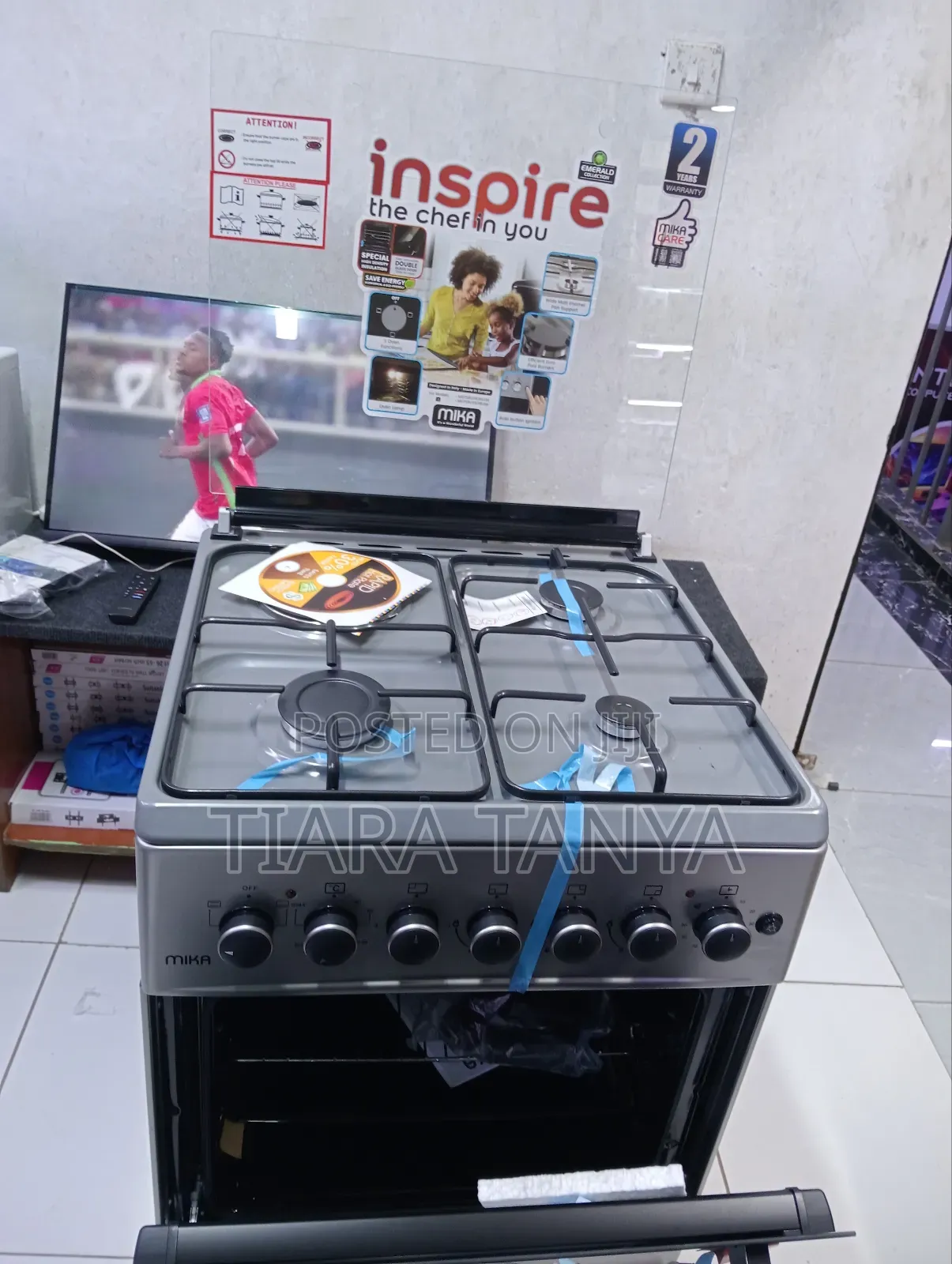 Mika 58 by 58 Standing 3gas and 1 Electric Cooker