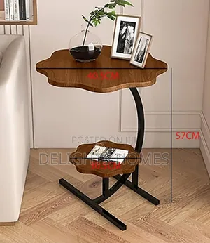 Metallic Crescent Frame 2 Layer Table-Pa