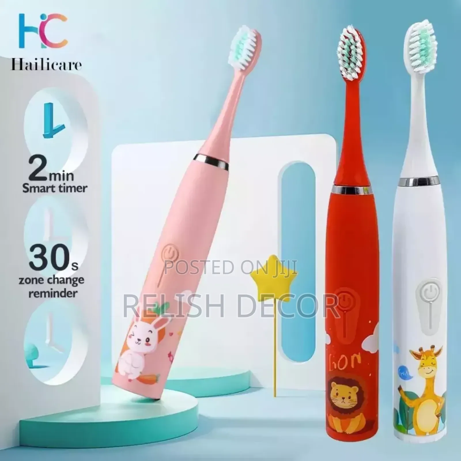 Kids Electric Toothbrush- Usb With Four Heads Included