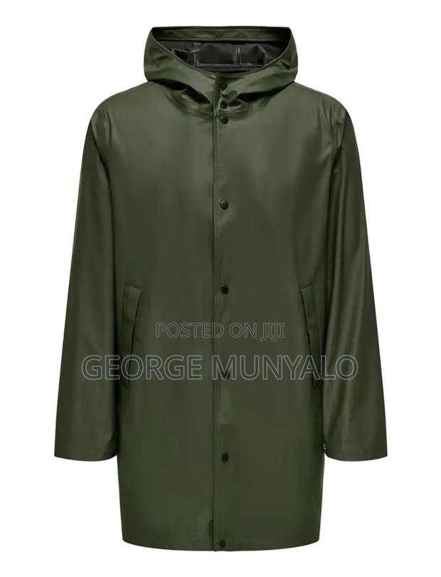 Plain Lined Hooded Raincoat - thumbnail 3