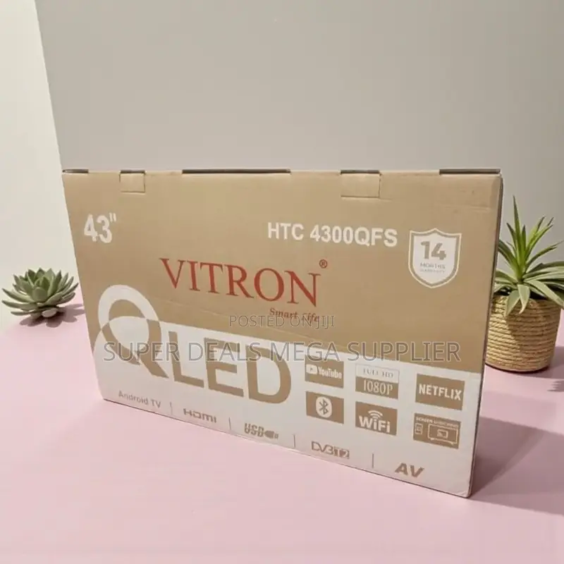 Vitron 43 Inch Qled Frameless Smart Tv With Wifi Connectivity