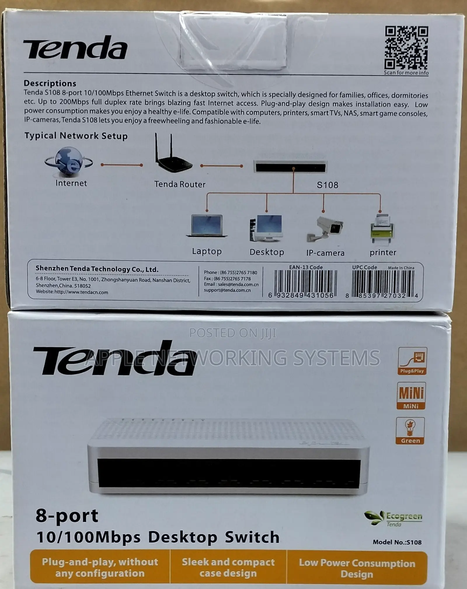 Tenda 8 Port 10/100mbps Desktop Switch