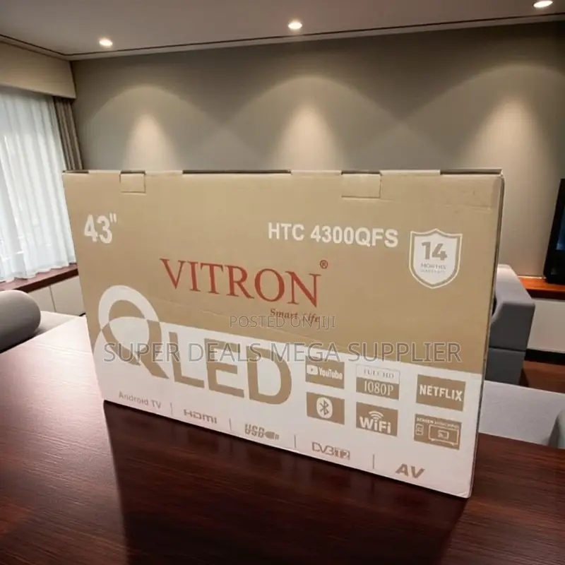 Vitron 43 Inch Qled Smart Android Tv With Netflix and Youtube