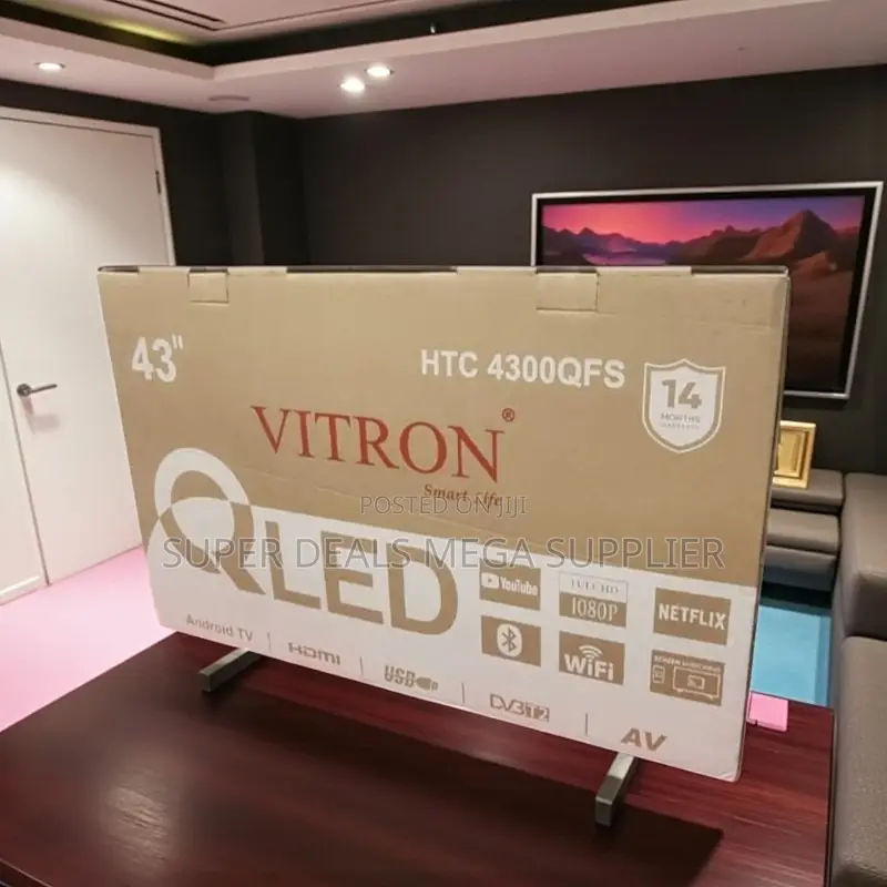 Vitron 43 Inch Qled Smart Android Tv With Netflix and Youtube