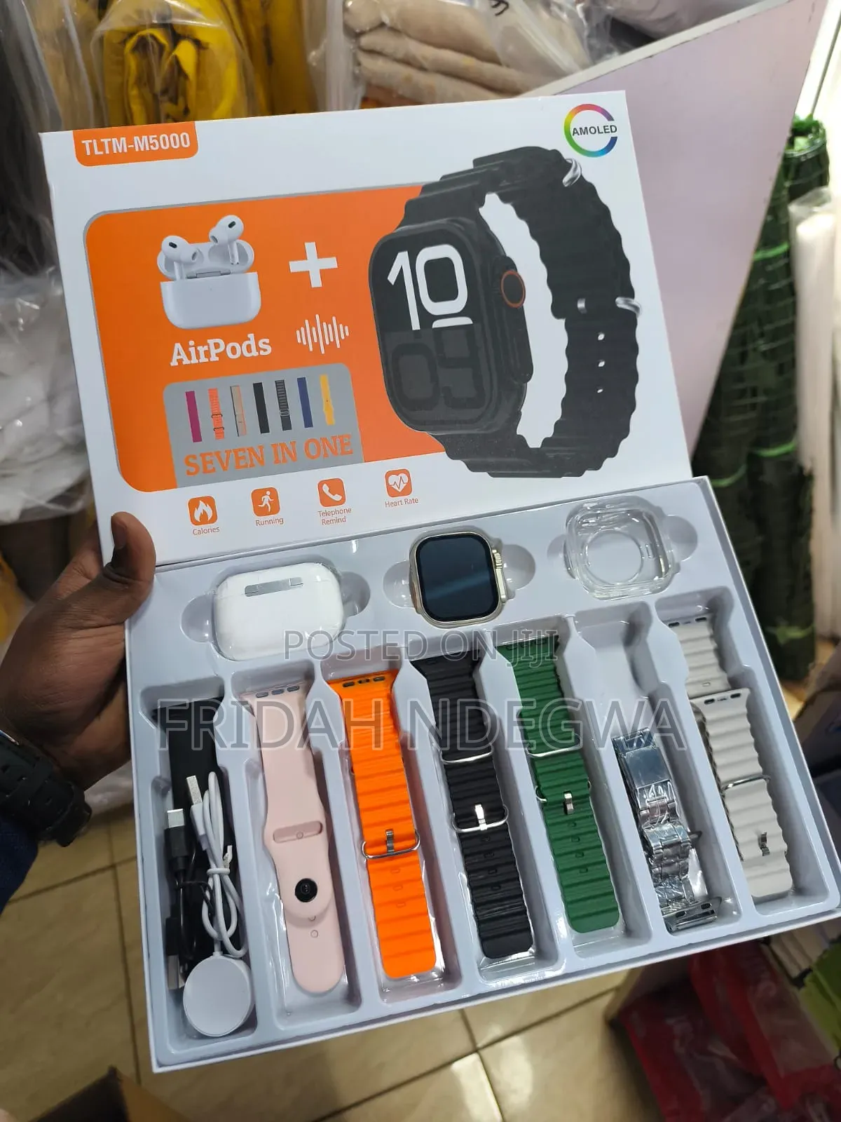 *Tltm-M5000 Smart Watch Ultra 7 Strap + 1 Smart Watch