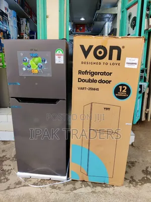 *Von Fridge 220l No Frost Double Door