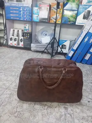 Brown Ailyons Unisex Travel Duffle Bag Made of Pu Leather