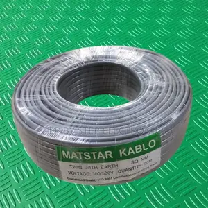 Grey 2.5mm Twin and Earth Flat Electrical 3 Core PVC Cable 90m Roll