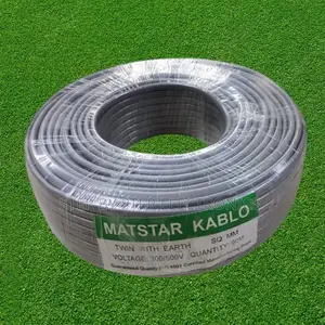 Top Grade PVC 2.5mm Flat Twin Earth Electrical 3 Core Cable 90m