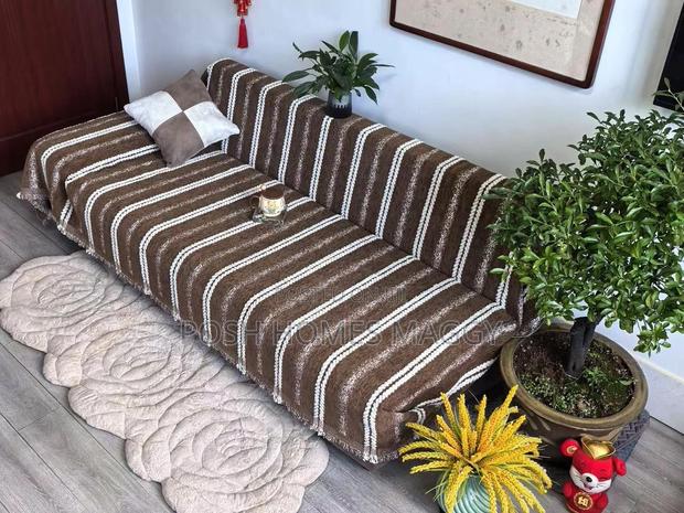 Checked Chenille Sofa Covers Easy to Wash - main view