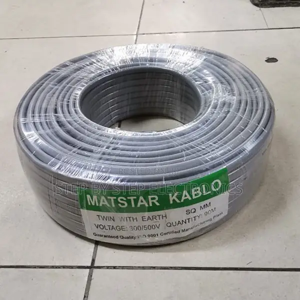 1.5mm Twin With Earth 3 Core PVC Electrical Wire 90 Metres Grey