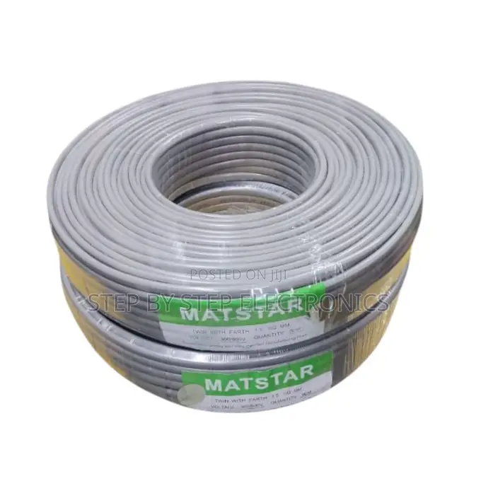 High Quality Matstar 1.5mm 3 Core Twin Earth Cable Flame Safe