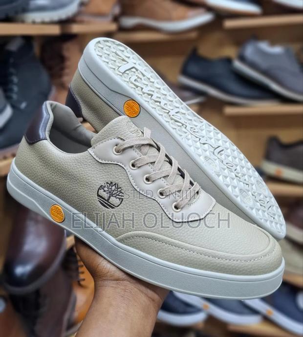 Beige Pure Learher Timberland Casual Shoes - main view