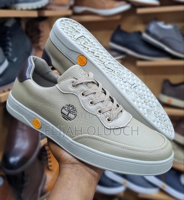 Beige Pure Learher Timberland Casual Shoes - thumbnail 2