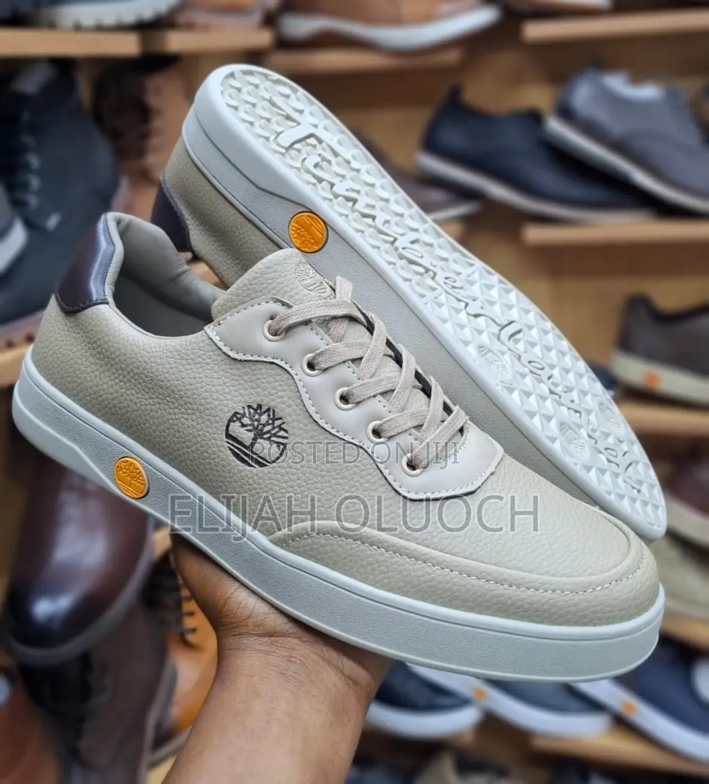 Beige Pure Learher Timberland Casual Shoes