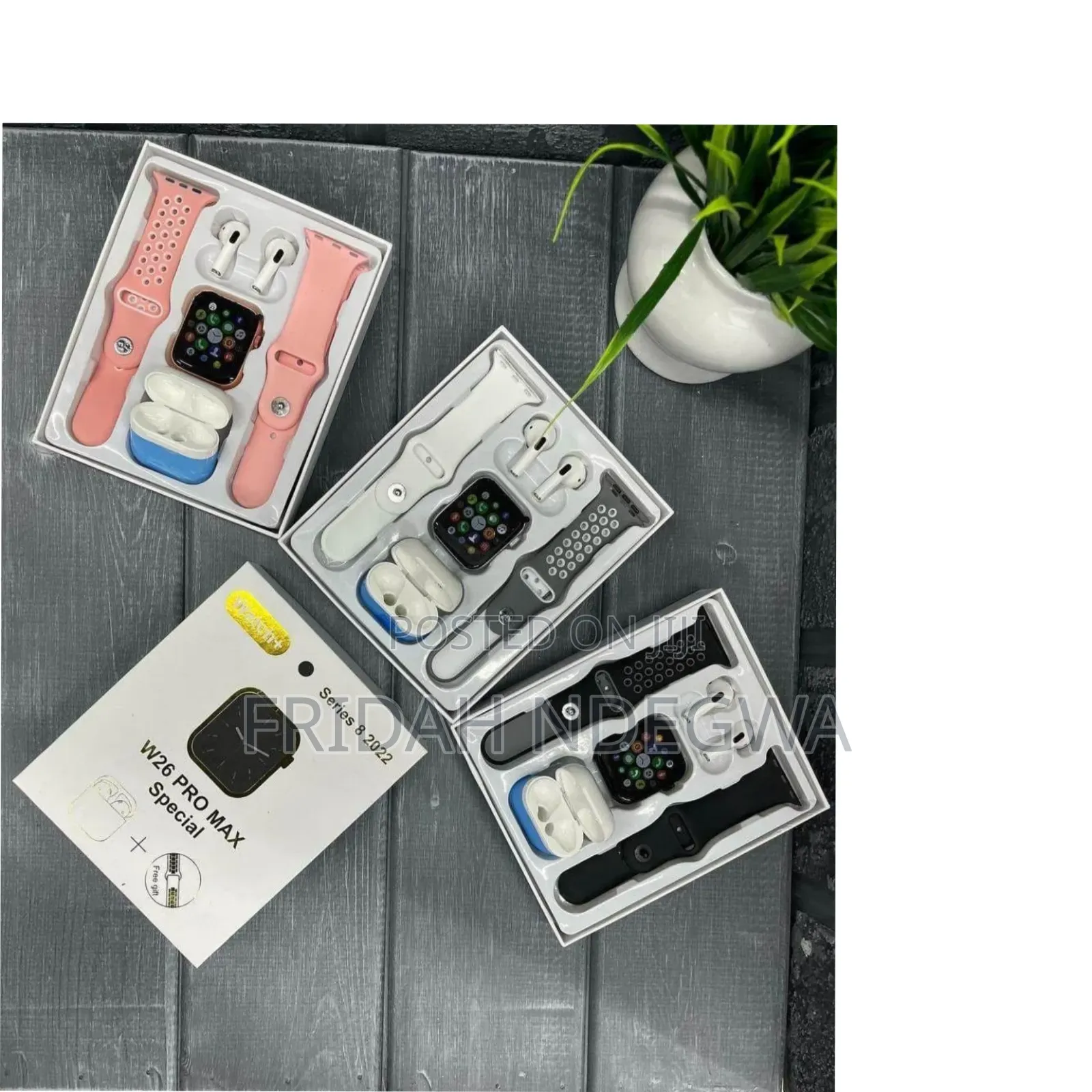 2 in 1 Strap Smart Watch With Free Earpods