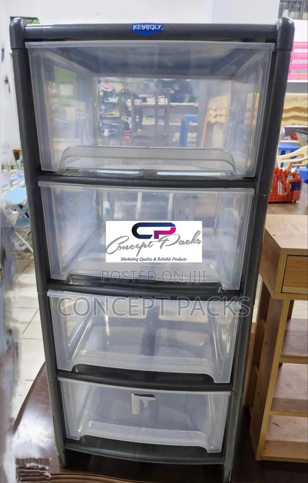 Grey 4 Plastic Multipurpose Drawer - main view