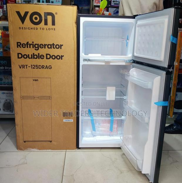 Von Double Door Fridge 125litres Direct Cool Silver