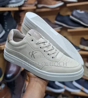 Beige Calvin Klein Casual Leather Shoes