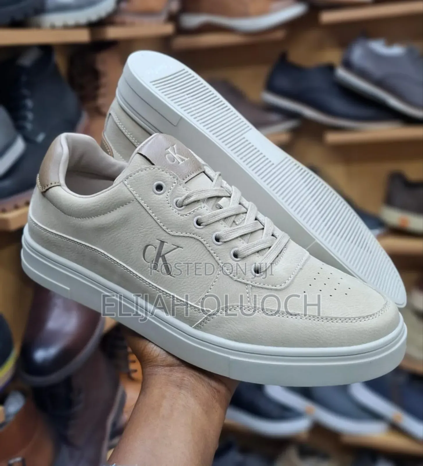 Beige Calvin Klein Casual Leather Shoes