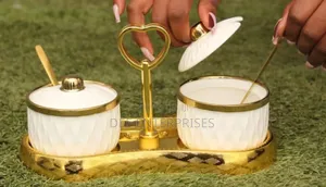 2pcs Ceramic Sugar Dishes With Stand