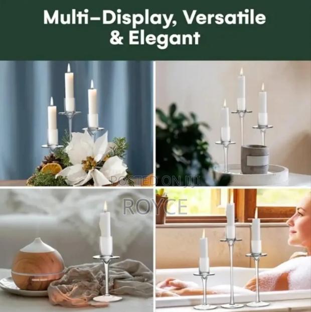 3pc Glass Candle Holders - thumbnail 6