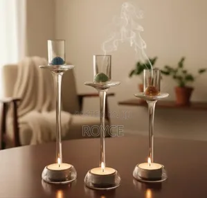 3pc Glass Candle Holders
