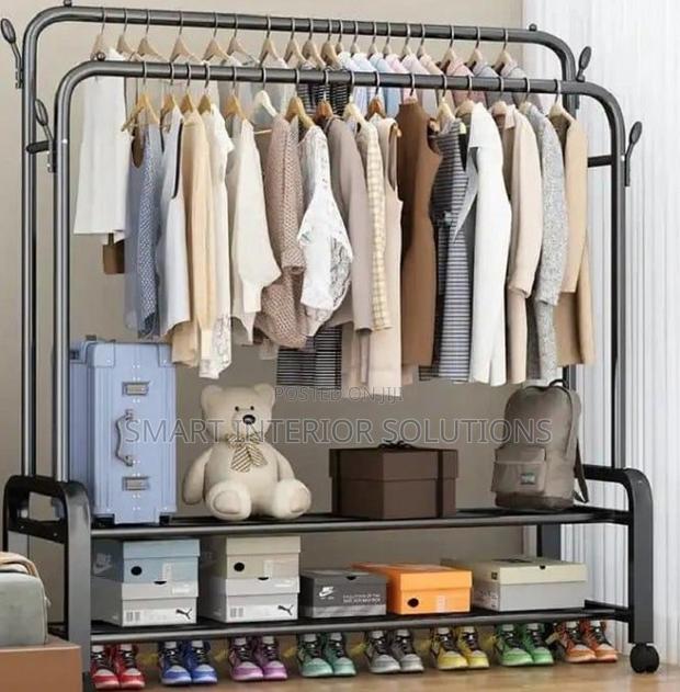 Black Double Cloth Rack - main view