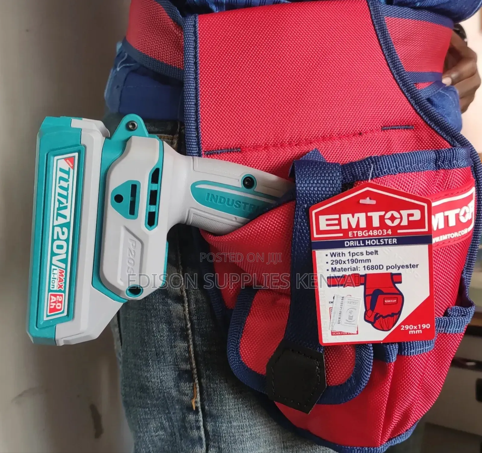 Emtop Drill Holster Tool Pouch Bag Carpenter's Belt Tools Belt Holster