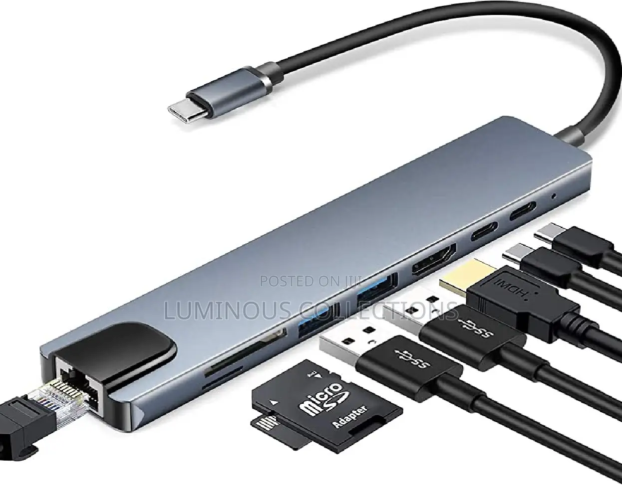 Converter Usb Type C to Hdmi, Network, Usb, Type C, Miscrosd