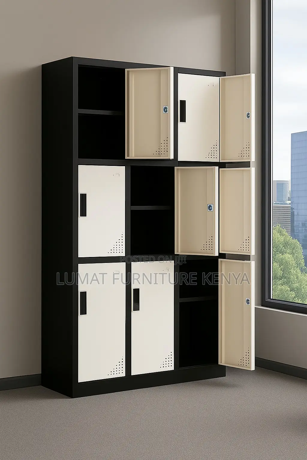 9-Slot Staff Storage Cabinet