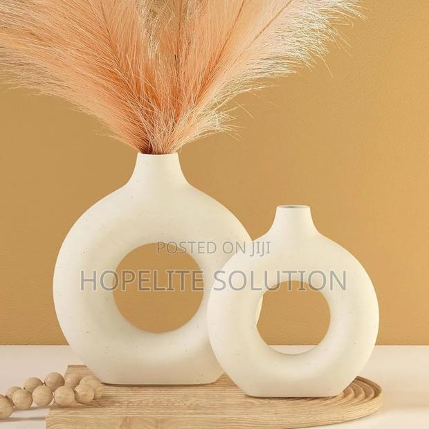Porcelain Ceramic 2 In1 Elegant Decor Donut Flower Vases - thumbnail 3