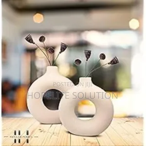 Porcelain Ceramic 2 In1 Elegant Decor Donut Flower Vases