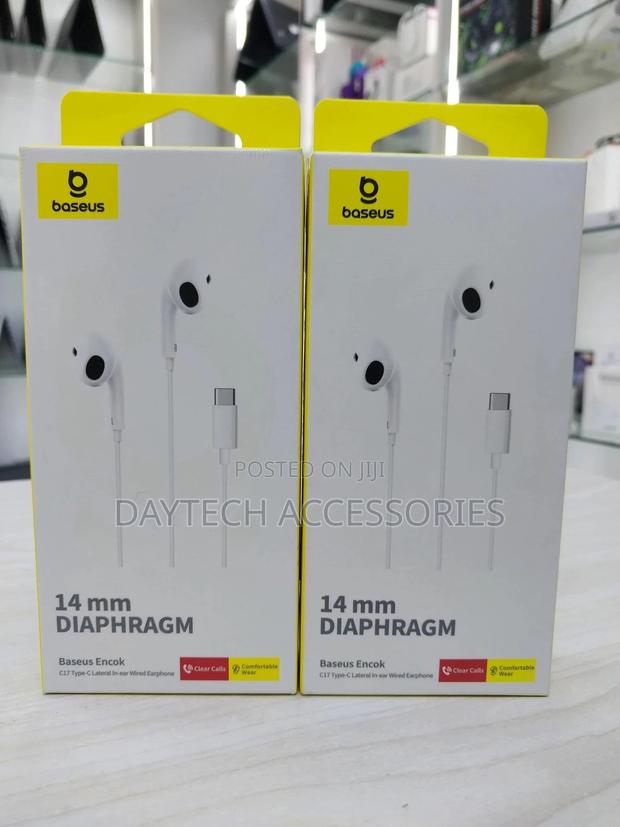 Baseus Enock Type-C Lateral in Ear Wired Earphone C17 White - main view