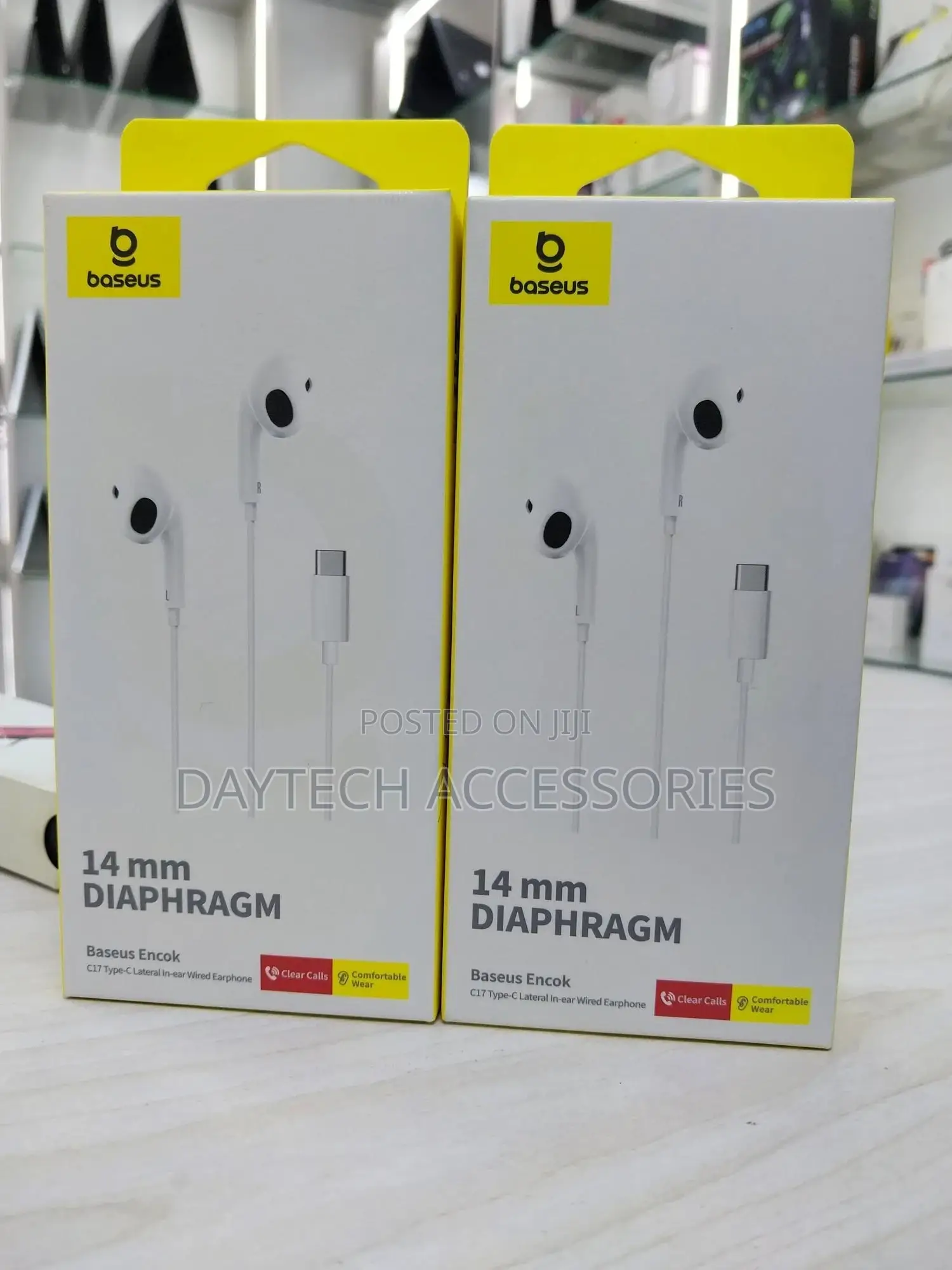 Baseus Enock Type-C Lateral in Ear Wired Earphone C17 White