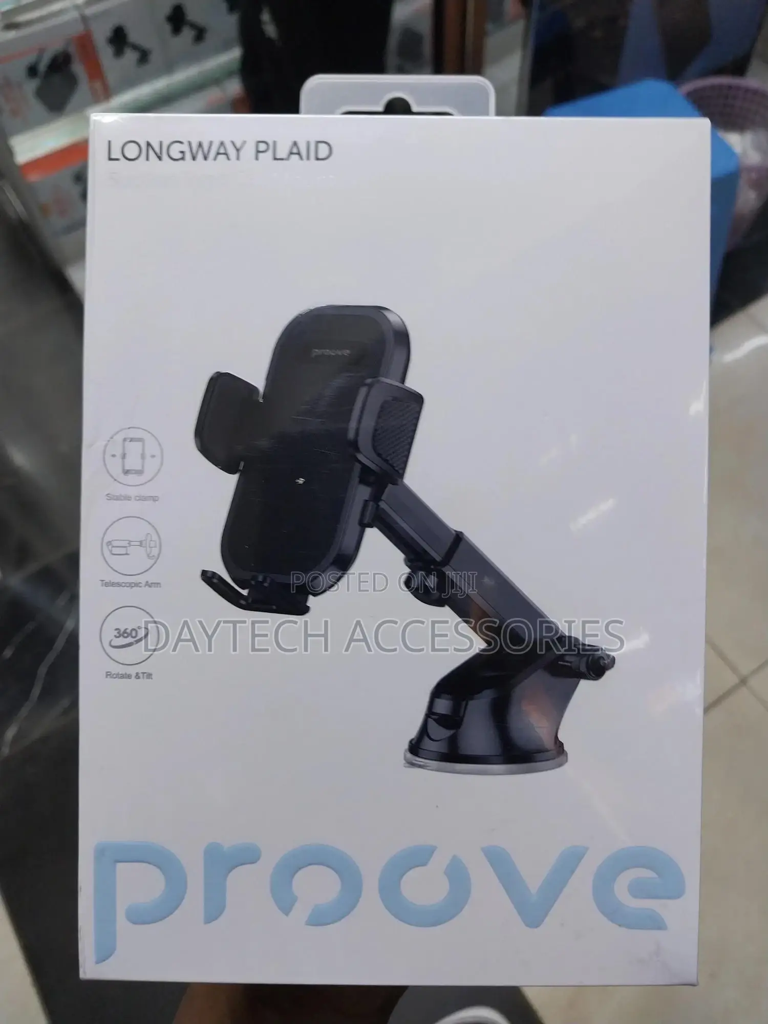 The Proove Longway Plaid Suction Type Car Mount Phone Holder.