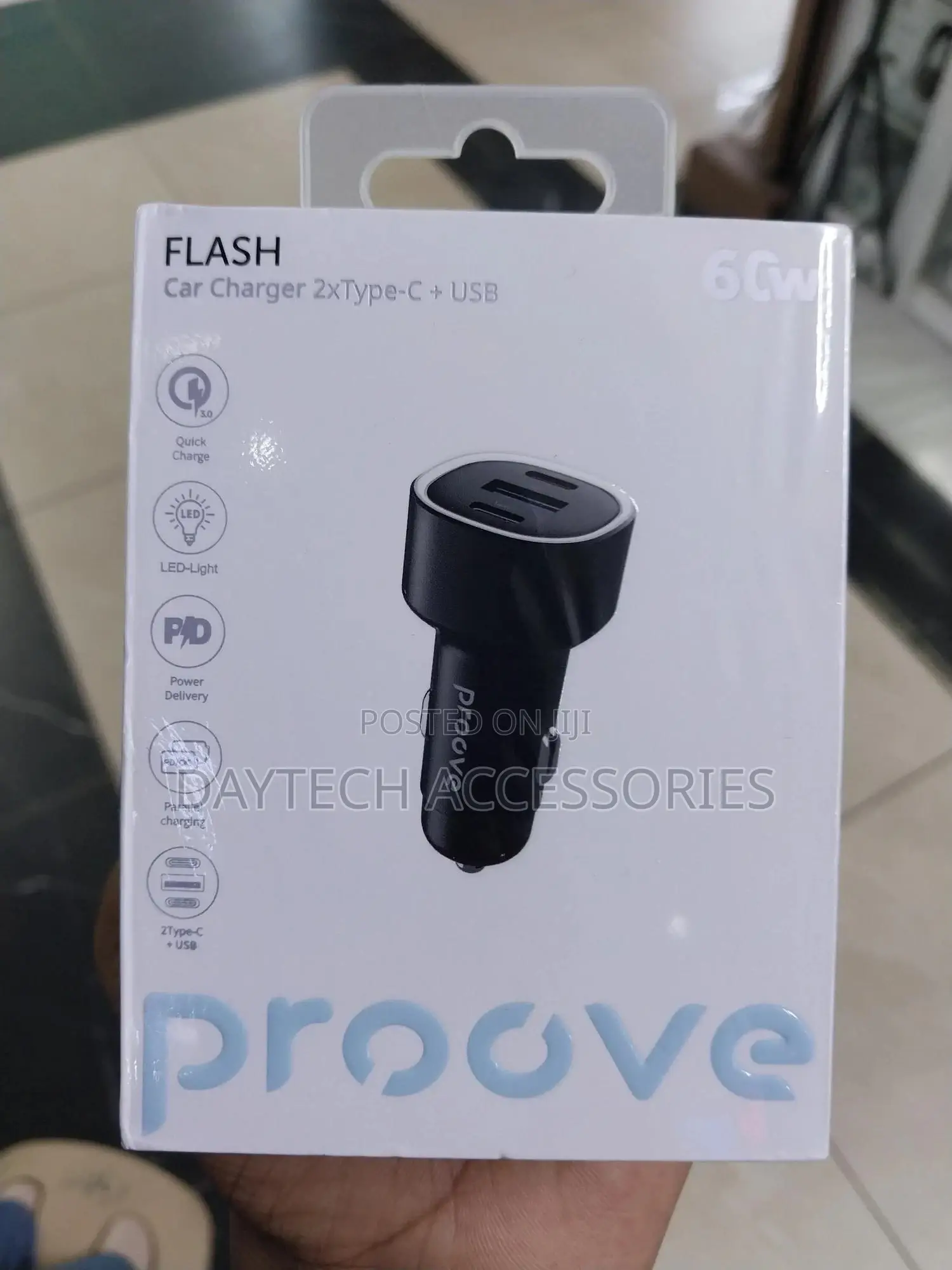 Азу Proove Flash 60w (2type-C+Usb) (Black)